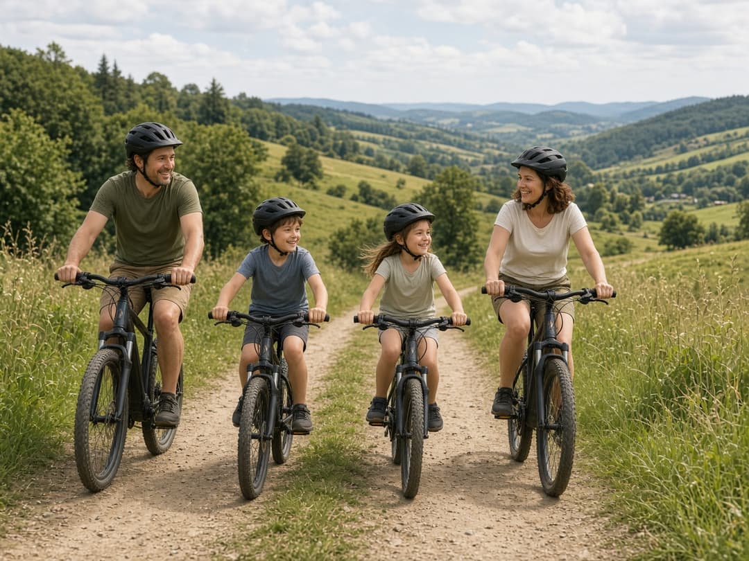Familie pe e-bike